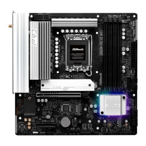 Asrock B860M PRO RS WIFI, Intel B860, 1851, Micro ATX, 4 DDR5, HDMI, DP, Wi-Fi 6E, 2.5G LAN, RGB, 3x M.2 Asrock B860M PRO RS WIFI, Intel B860, 1851, Micro ATX, 4 DDR5, HDMI, DP, Wi-Fi 6E, 2.5G LAN, RGB, 3x M.2
